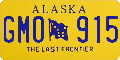 AK license plate GMO915