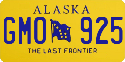 AK license plate GMO925