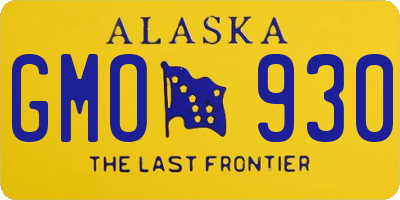 AK license plate GMO930