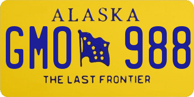 AK license plate GMO988