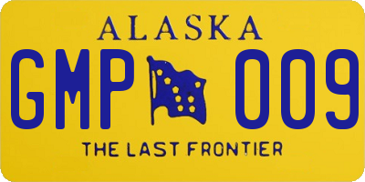 AK license plate GMP009