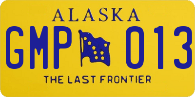 AK license plate GMP013