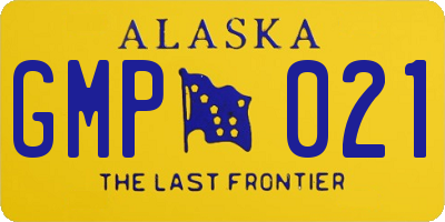 AK license plate GMP021