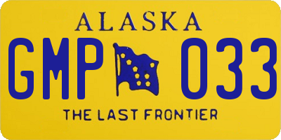 AK license plate GMP033