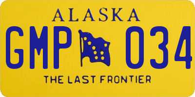 AK license plate GMP034