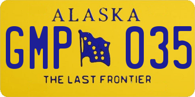 AK license plate GMP035