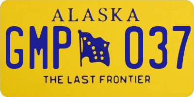 AK license plate GMP037