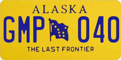 AK license plate GMP040