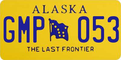 AK license plate GMP053