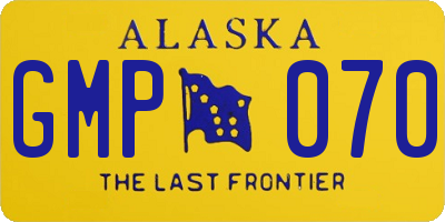AK license plate GMP070
