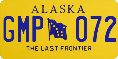 AK license plate GMP072