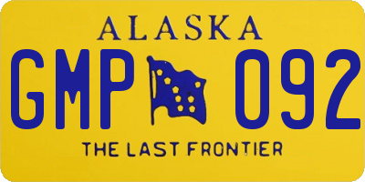 AK license plate GMP092