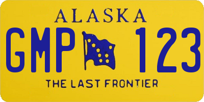 AK license plate GMP123