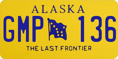 AK license plate GMP136