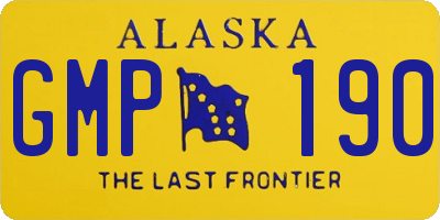 AK license plate GMP190