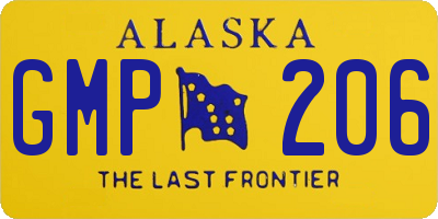 AK license plate GMP206