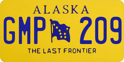 AK license plate GMP209