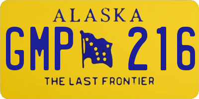 AK license plate GMP216