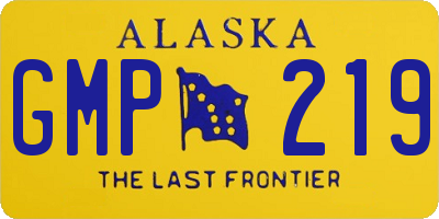 AK license plate GMP219