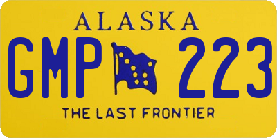 AK license plate GMP223