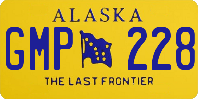 AK license plate GMP228