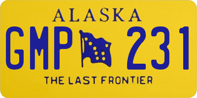 AK license plate GMP231