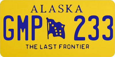 AK license plate GMP233