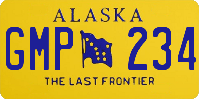 AK license plate GMP234