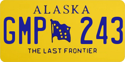 AK license plate GMP243