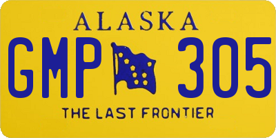 AK license plate GMP305