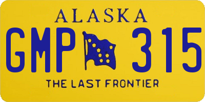AK license plate GMP315