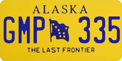 AK license plate GMP335