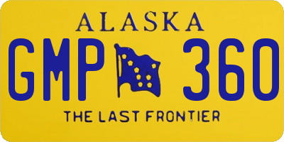 AK license plate GMP360