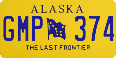 AK license plate GMP374