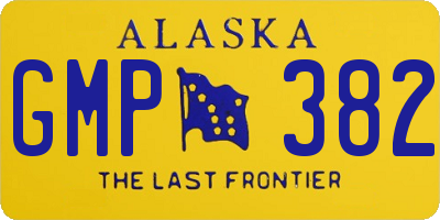 AK license plate GMP382