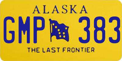 AK license plate GMP383