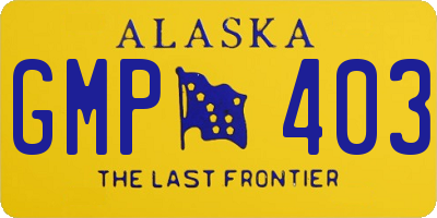 AK license plate GMP403