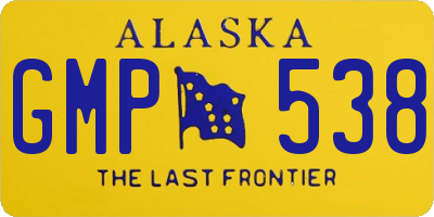 AK license plate GMP538