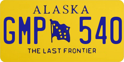 AK license plate GMP540