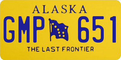 AK license plate GMP651