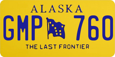 AK license plate GMP760