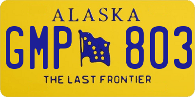 AK license plate GMP803
