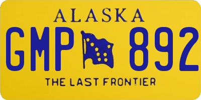 AK license plate GMP892