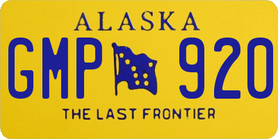 AK license plate GMP920