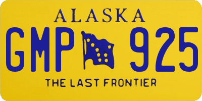 AK license plate GMP925