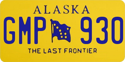 AK license plate GMP930