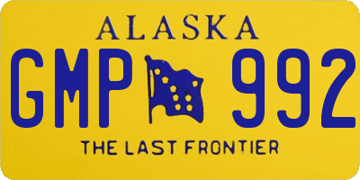 AK license plate GMP992