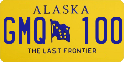 AK license plate GMQ100