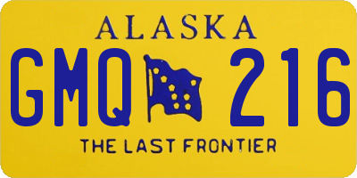 AK license plate GMQ216