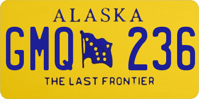 AK license plate GMQ236